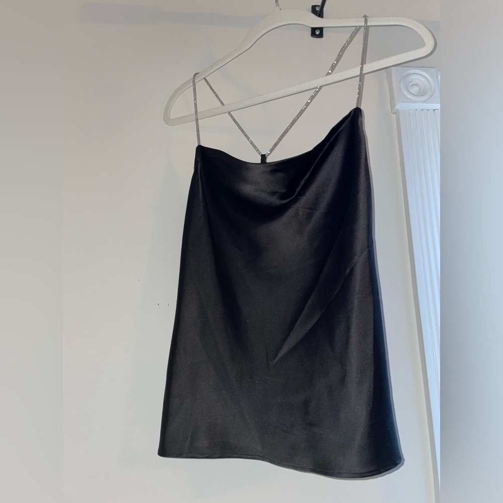 NEW WITH TAG AQUA black silk top